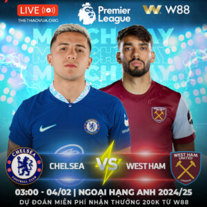 Read more about the article [W88 – MINIGAME] CHELSEA – WESTHAM | THẮNG ĐỂ TRỞ LẠI