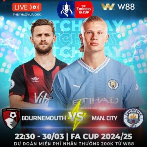 Read more about the article [W88 – MINIGAME] BOURNEMOUTH – MAN CITY | ĐẲNG CẤP