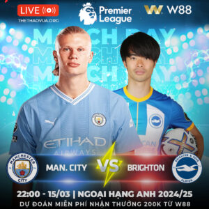 Read more about the article [W88 – MINIGAME] MAN CITY – BRIGHTON | TIẾP TỤC GẶP KHÓ