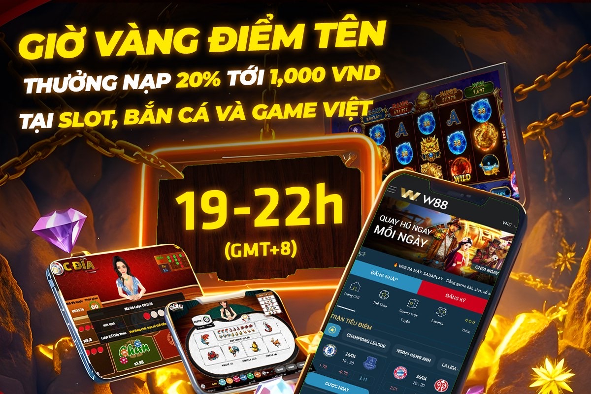 Read more about the article GIỜ VÀNG ĐIỂM TÊN – THƯỞNG NẠP 20% TỚI 1,000 VND TẠI SLOT, BẮN CÁ VÀ GAME VIỆT