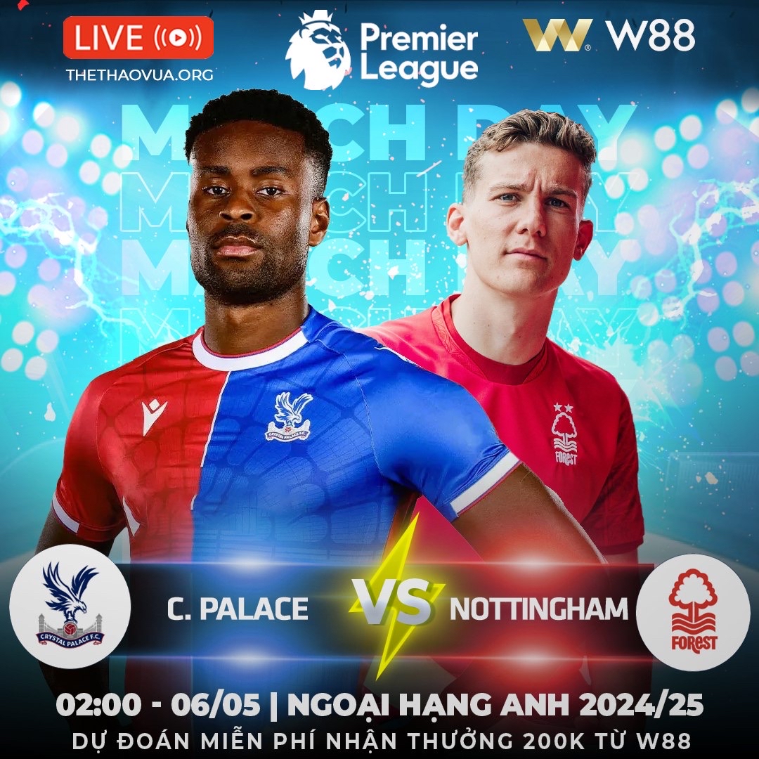 You are currently viewing [W88 – MINIGAME]  C.PALACE – NOTTINGHAM | CHIẾN THẮNG