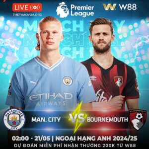 Read more about the article [W88 – MINIGAME] MAN CITY – BOURNEMOUTH | MƯA BÀN THẮNG