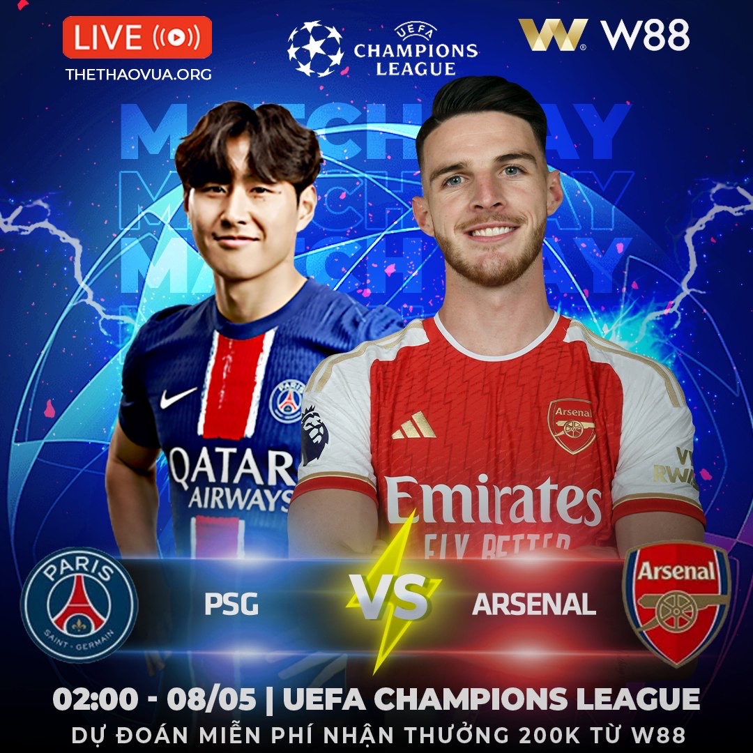 You are currently viewing [W88 – MINIGAME] PSG – ARSENAL | MỞ HỘI