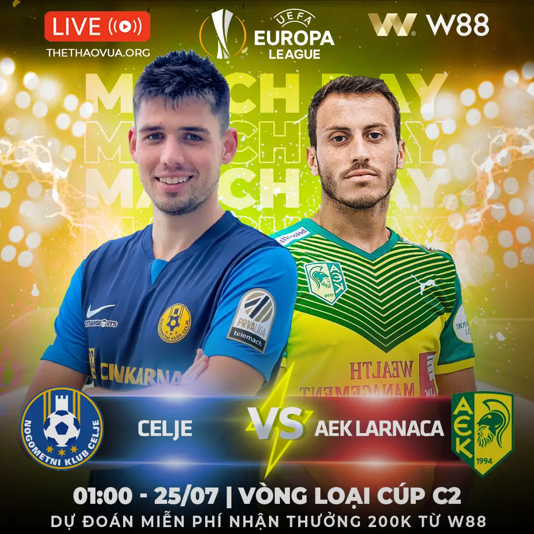 You are currently viewing [W88 – MINIGAME] CELJE – AEK LARNACA | QUYẾT CHIẾN VÒNG LOẠI