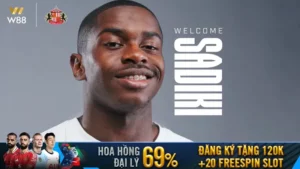 Read more about the article 𝐁𝐑𝐄𝐀𝐊𝐈𝐍𝐆: SADIKI KÝ HỢP ĐỒNG 5 NĂM VỚI SUNDERLAND