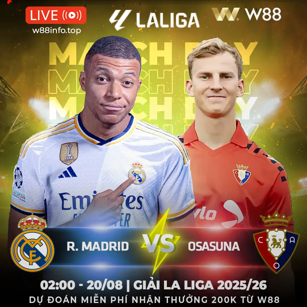 You are currently viewing [W88 – MINIGAME] REAL MADRID – OSASUNA | MỆNH LỆNH PHẢI THẮNG
