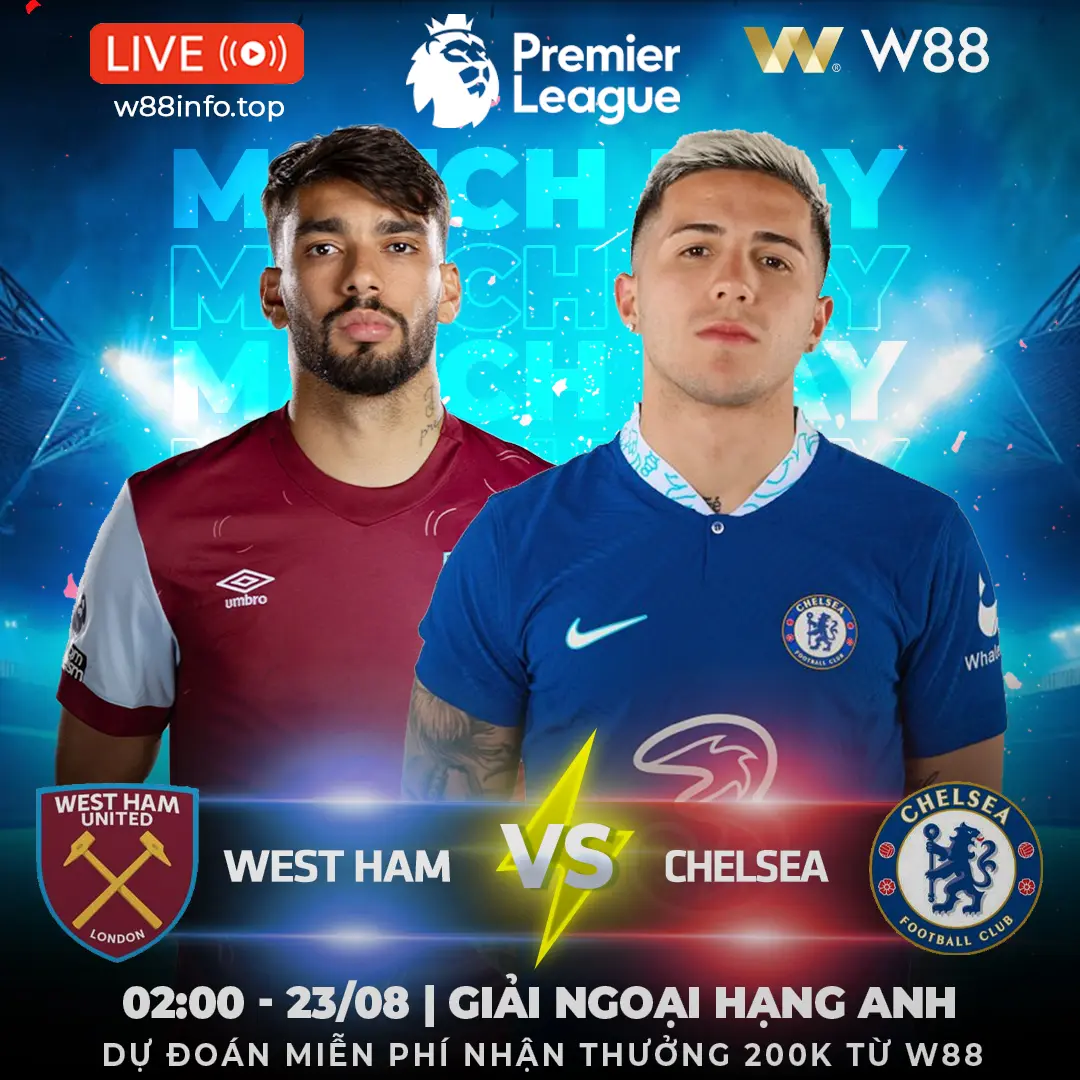 You are currently viewing [W88 – MINIGAME] WEST HAM – CHELSEA | CƠ HỘI CHO THE BLUES