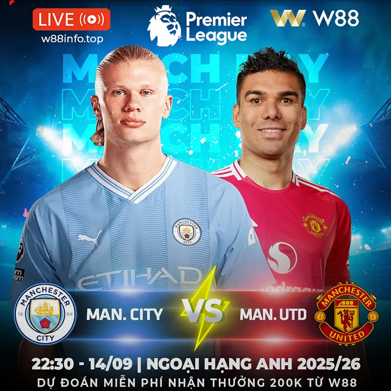 Read more about the article [W88 – MINIGAME] MAN CITY – MAN UTD | 3 ĐIỂM NHẸ NHÀNG