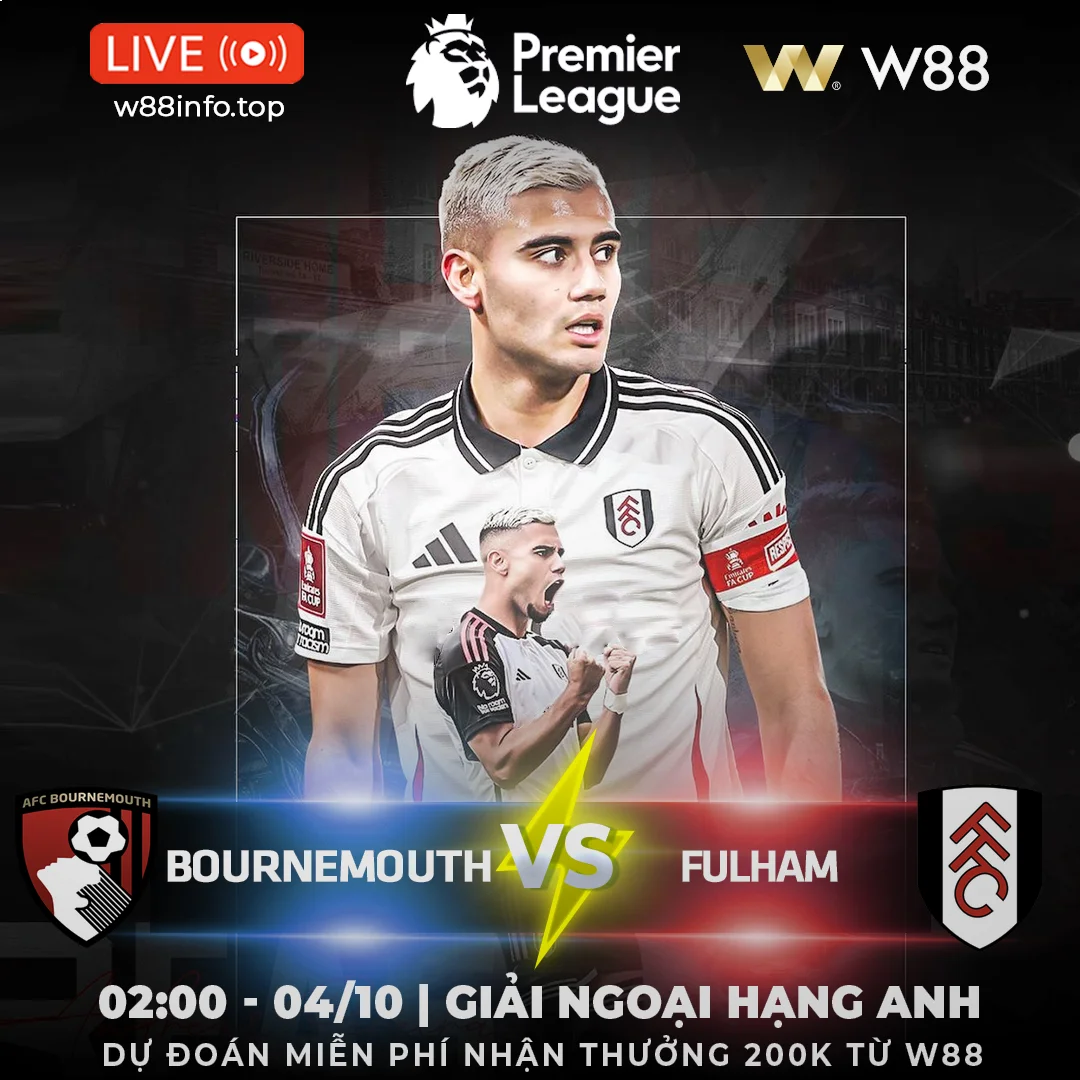 Read more about the article [W88 – MINIGAME] BOURNEMOUTH – FULHAM | CUỘC CHIẾN TỐC ĐỘ