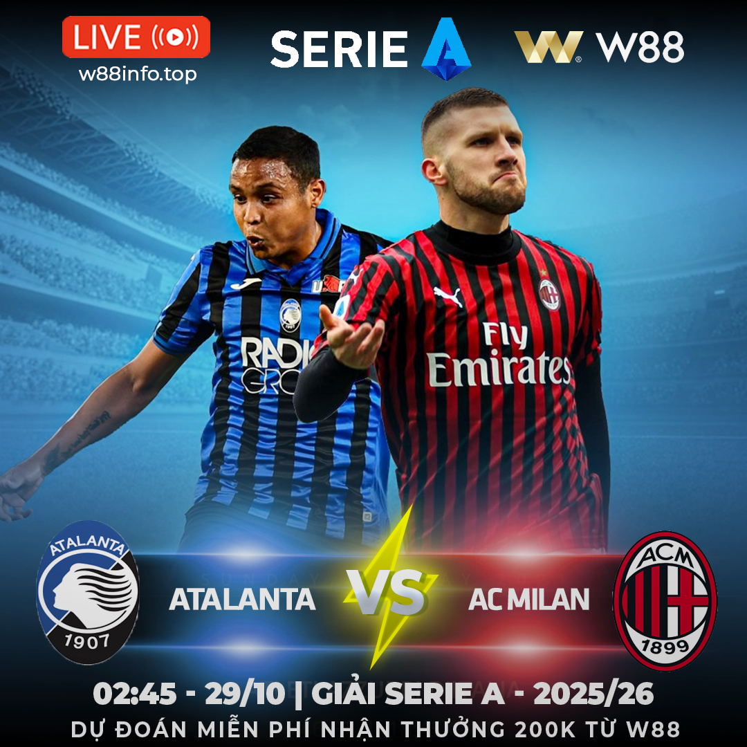 You are currently viewing [W88 – MINIGAME] ATALANTA – AC MILAN | CUỘC ĐẤU CÂN TÀI