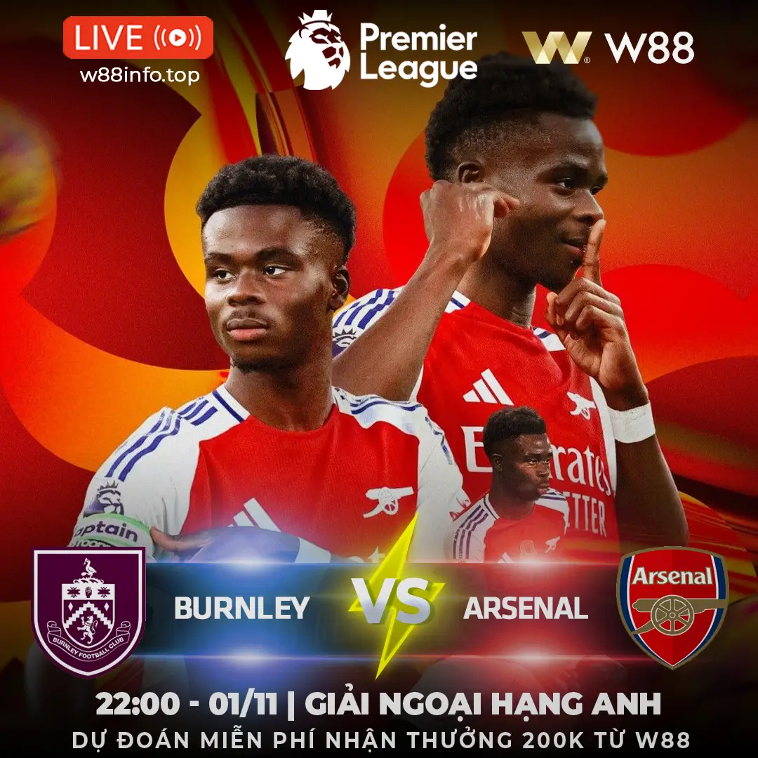 You are currently viewing [W88 – MINIGAME] BURNLEY – ARSENAL | QUÁ DỄ CHO PHÁO