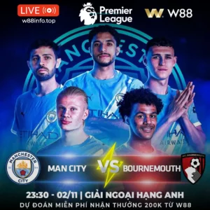Read more about the article [W88 – MINIGAME] MAN CITY – BOURNEMOUTH | THÁCH THỨC NGỰA Ô