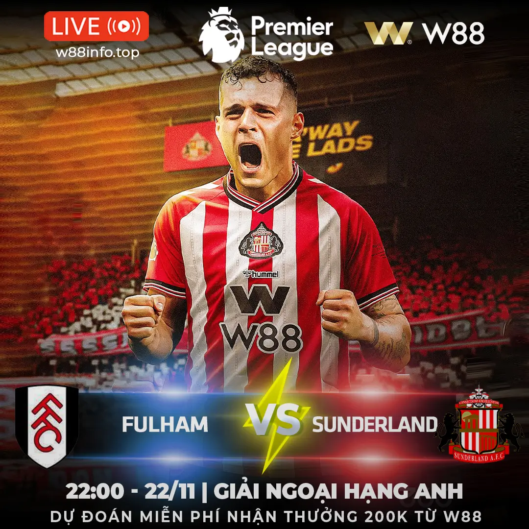 You are currently viewing [W88 – MINIGAME] FULLHAM – SUNDERLAND | MÈO ĐEN ĐẾN THĂM