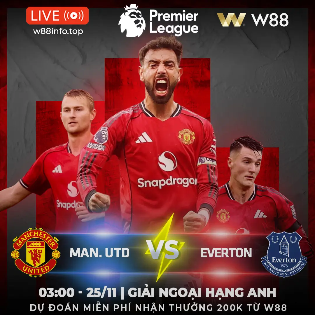 You are currently viewing [W88 – MINIGAME] MU – EVERTON | CHUỖI NGÀY BẤT BẠI