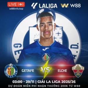 Read more about the article [W88 – MINIGAME] GETAFE – ELCHE | TỪ HOÀ ĐẾN THẮNG