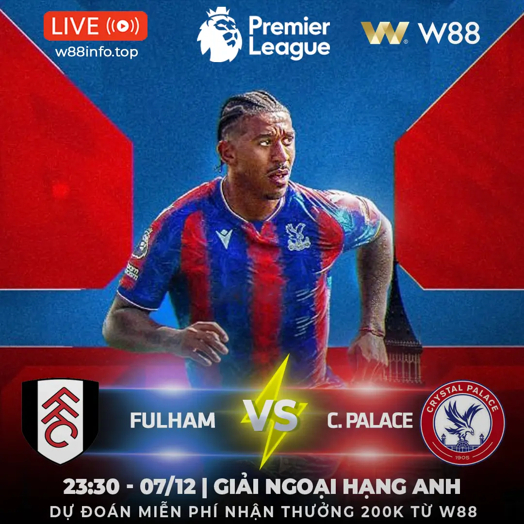 You are currently viewing [W88 – MINIGAME] FULLHAM – C.PALACE | ẨN SỐ KHÓ LƯỜNG