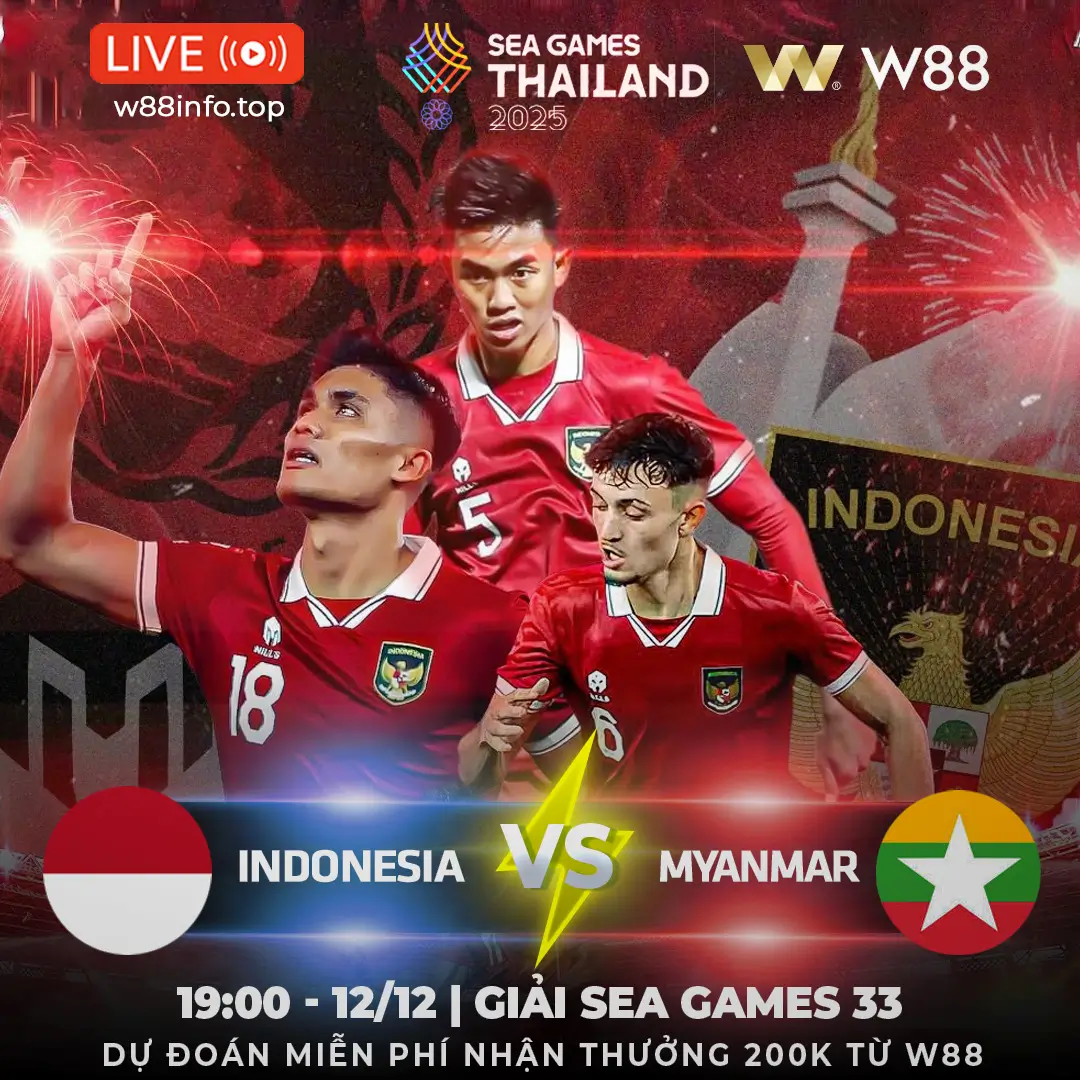 Read more about the article [W88 – MINIGAME] INDONESIA – MYANMAR | CHỚP LẤY CƠ HỘI