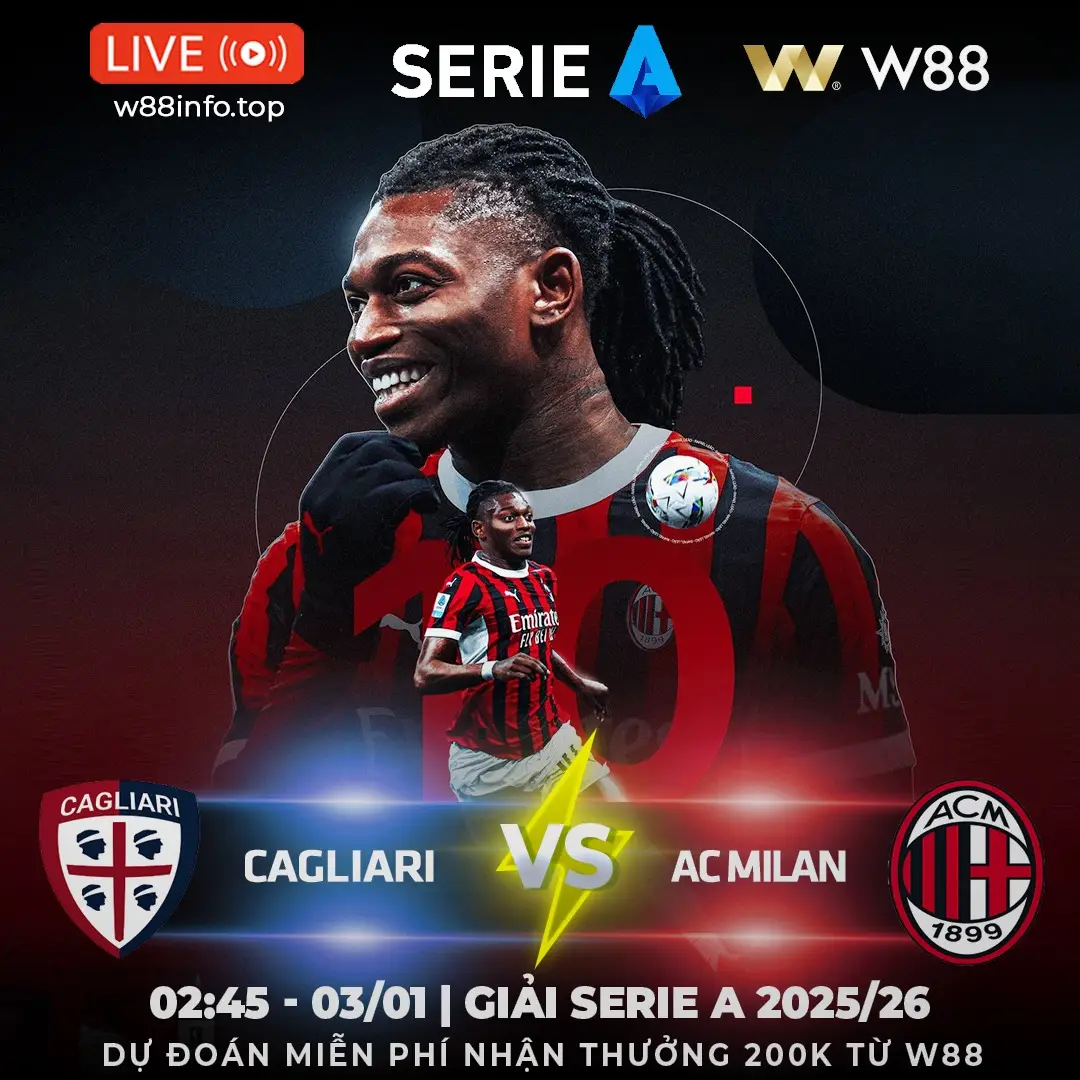 You are currently viewing [W88 – MINIGAME] CAGLIARI – AC MILAN | BẢN LĨNH LÊN TIẾNG