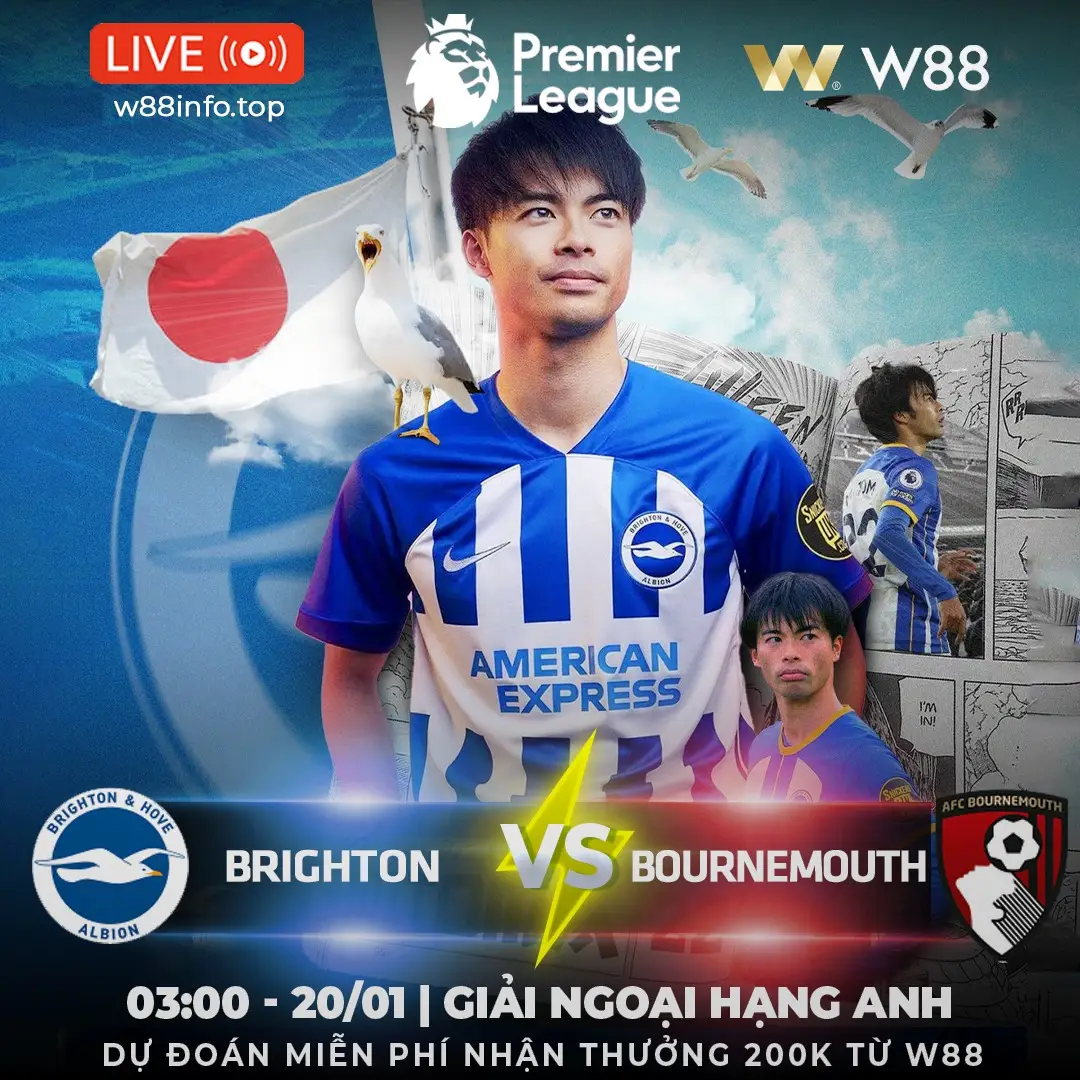 You are currently viewing [W88 – MINIGAME] BRIGHTON – BOURNEMOUTH | ĐỐI THỦ ƯA THÍCH