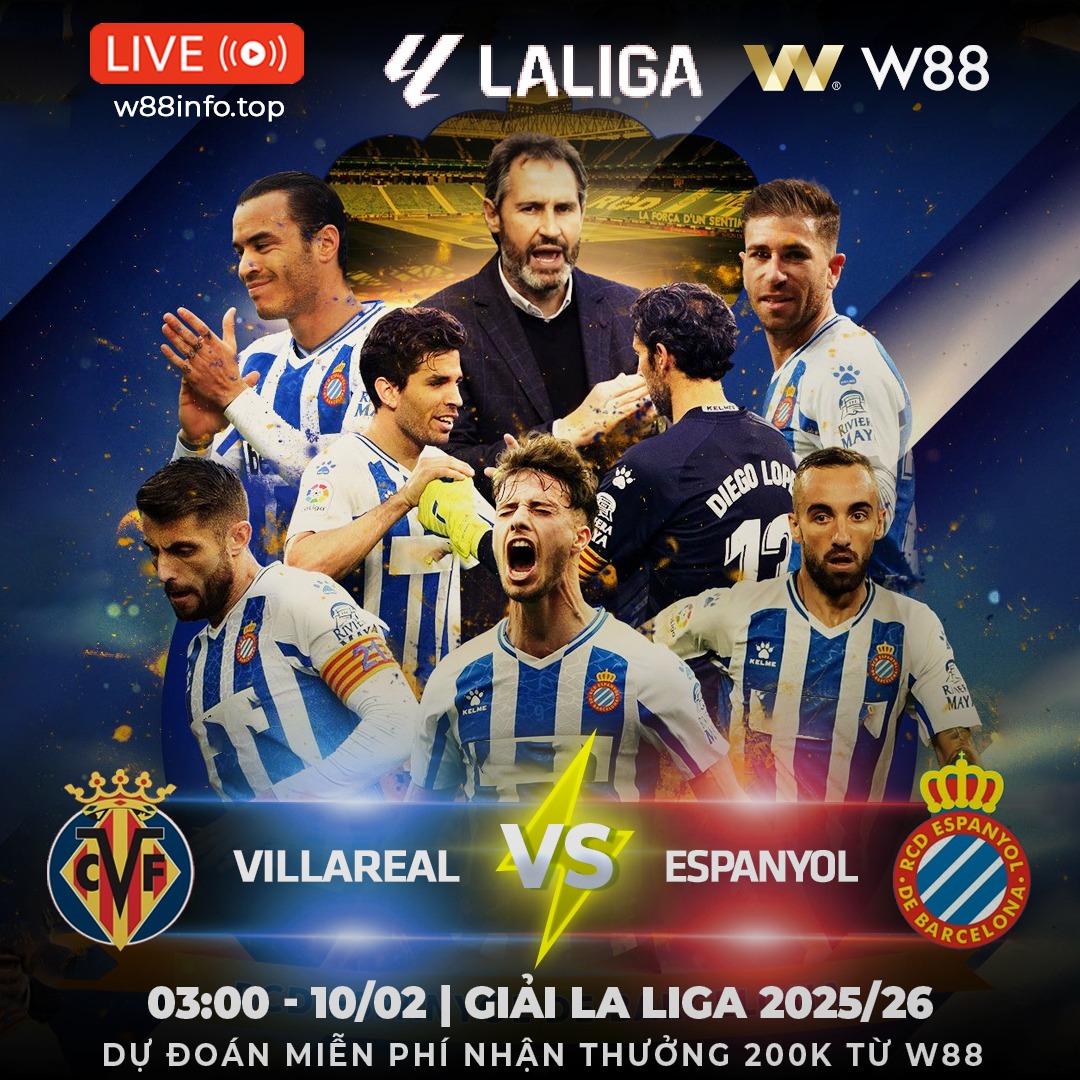 Read more about the article [W88 – MINIGAME] VILLARREAL – ESPANYOL | LA LIGA RỰC LỬA
