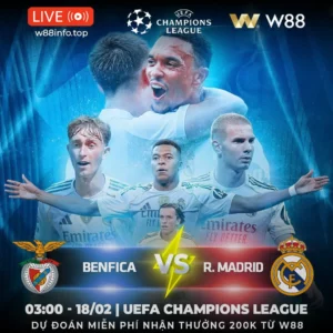 Read more about the article [W88 – MINIGAME] BENFICA – REAL MADRID | KỀN KỀN TRẢ THÙ