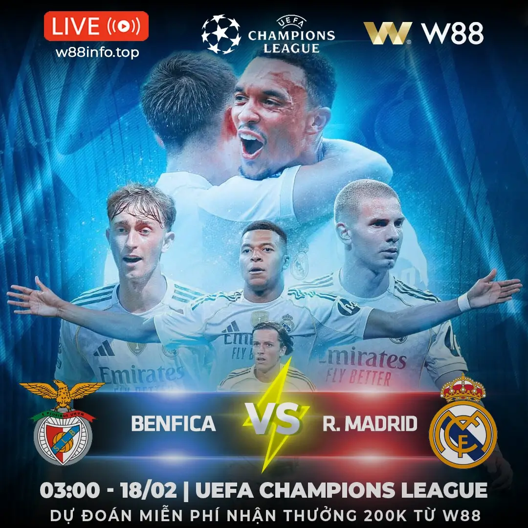 You are currently viewing [W88 – MINIGAME] BENFICA – REAL MADRID | KỀN KỀN TRẢ THÙ