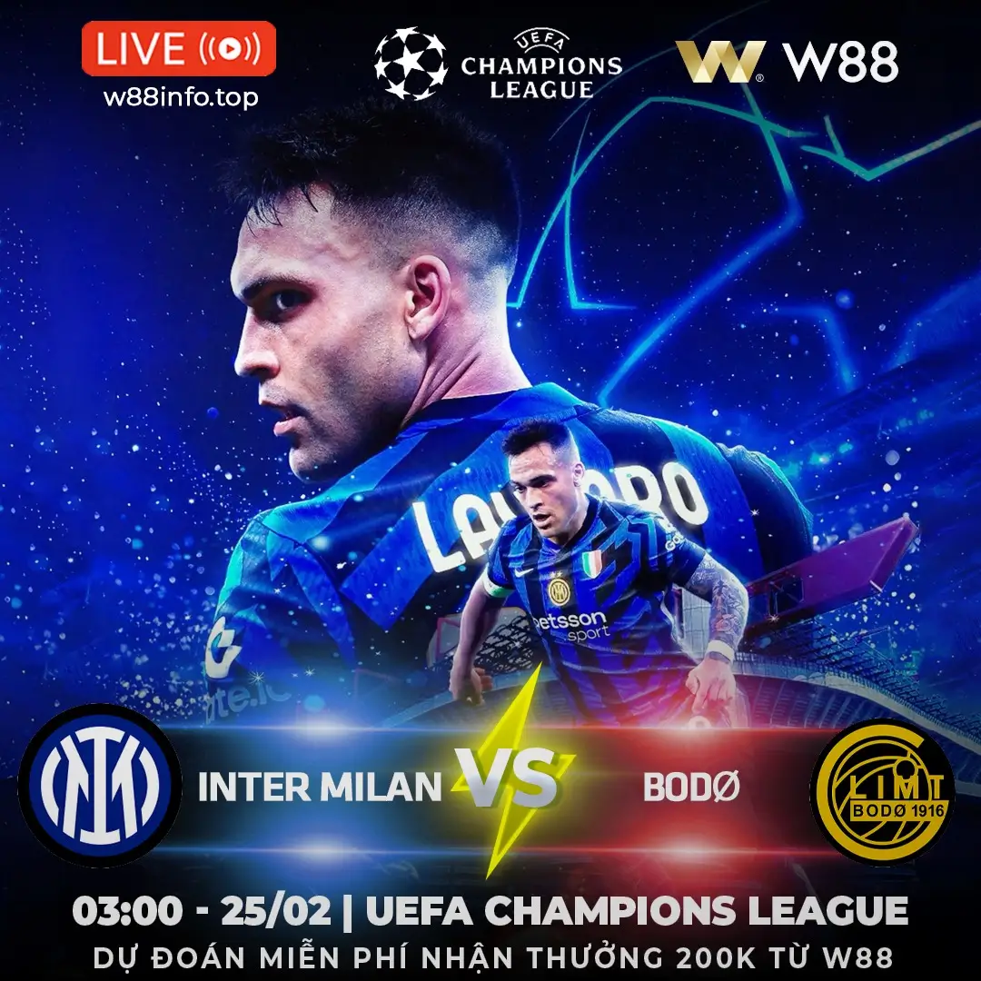 You are currently viewing [W88 – MINIGAME] INTER MILAN – BODØ/GLIMT | CHỜ MÀN LỘI NGƯỢC DÒNG