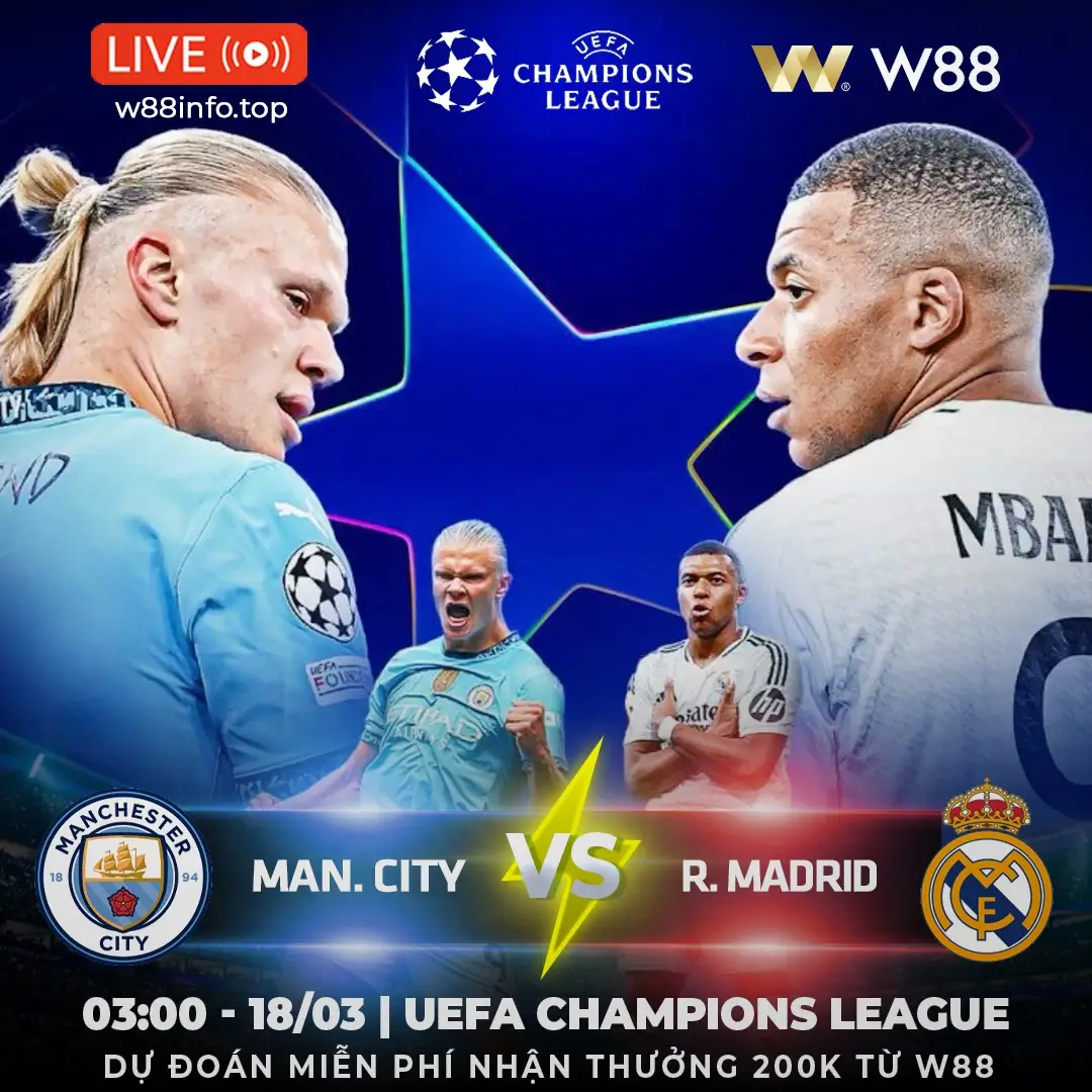You are currently viewing [W88 – MINIGAME] MAN CITY – REAL MADRID | KNOCK OUT MAN CITY