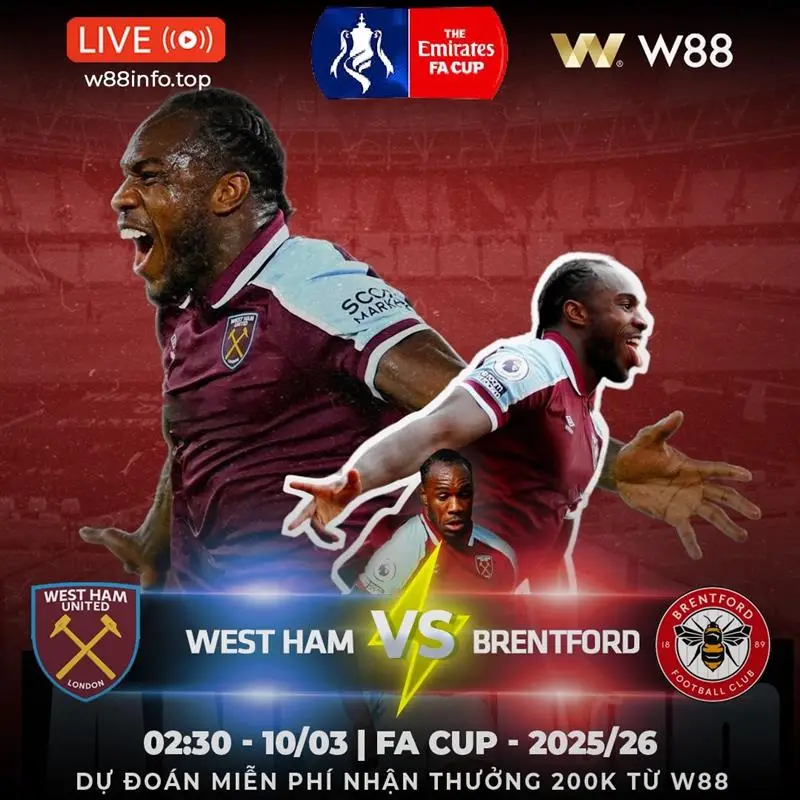You are currently viewing [W88 – MINIGAME] WEST HAM – BRENTFORD | SO TÀI KỊCH TÍNH