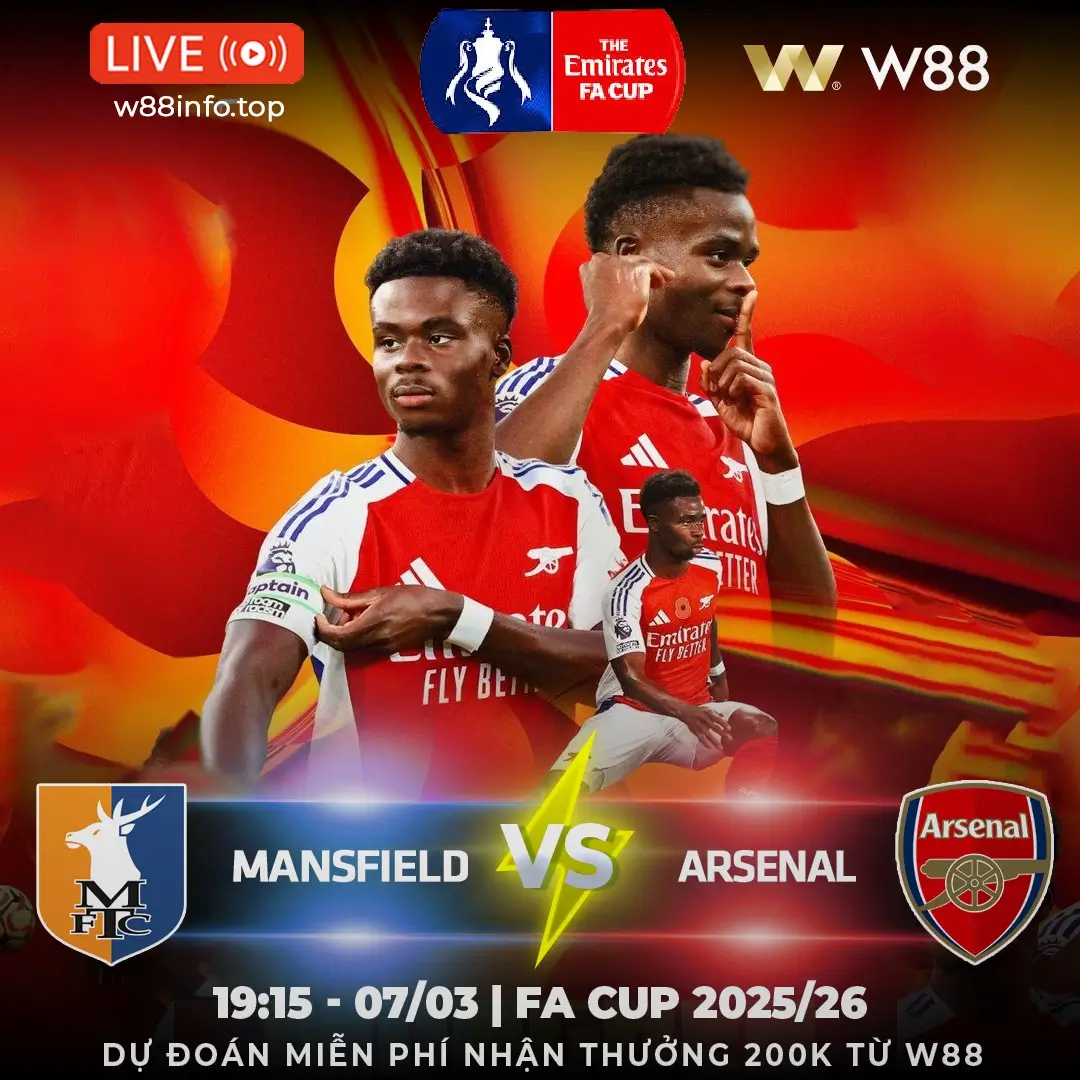 You are currently viewing [W88 – MINIGAME] MANSFIELD – ARSENAL | VA PHẢI ĐẠI TƯỚNG
