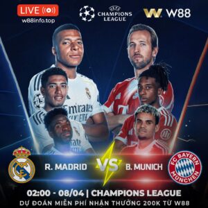 Read more about the article [W88 – MINIGAME] REAL MADRID – BAYERN MUNICH | KINH ĐIỂN CHÂU ÂU