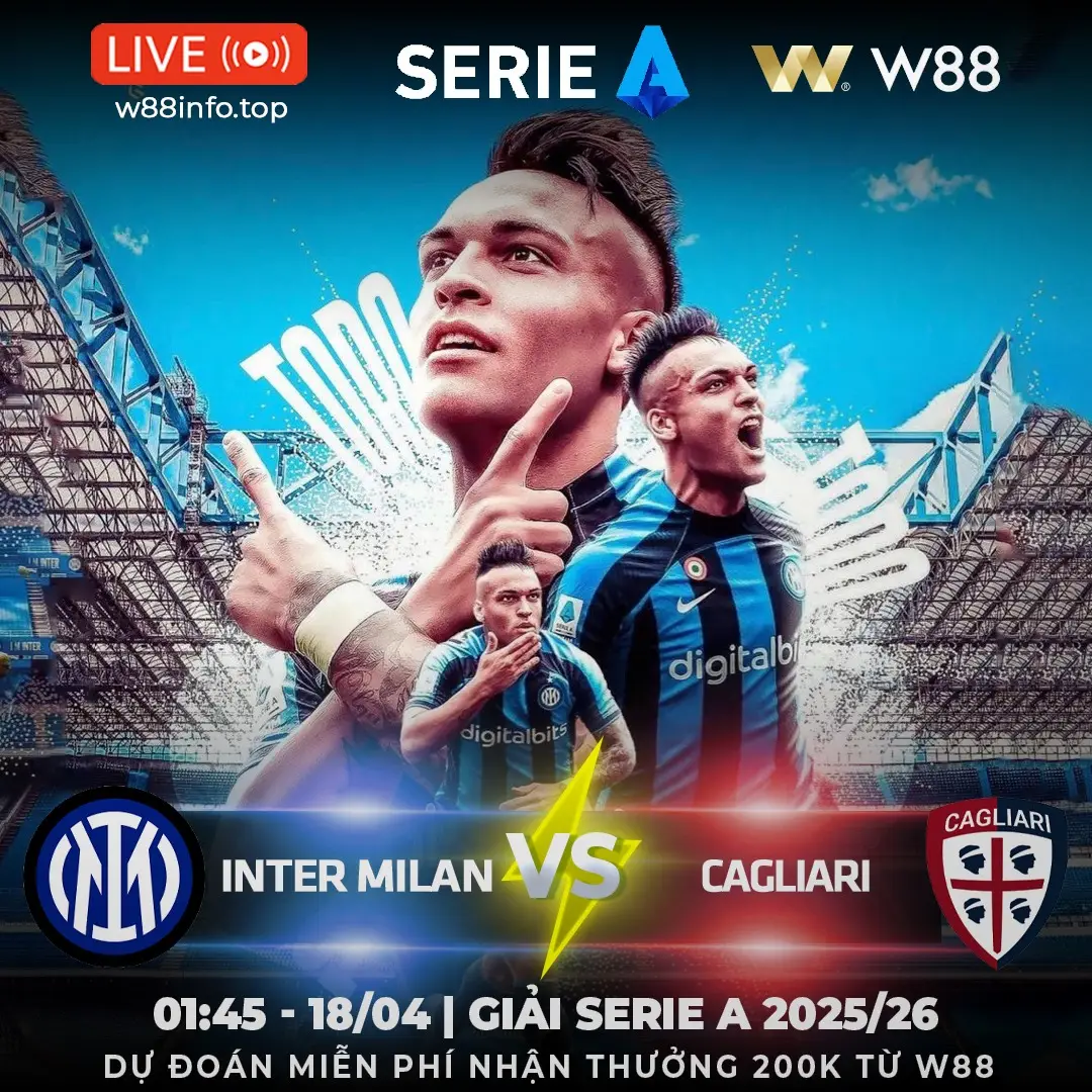 You are currently viewing [W88 – MINIGAME] INTER MILAN – CAGLIARI | CHÊNH LỆCH ĐẲNG CẤP