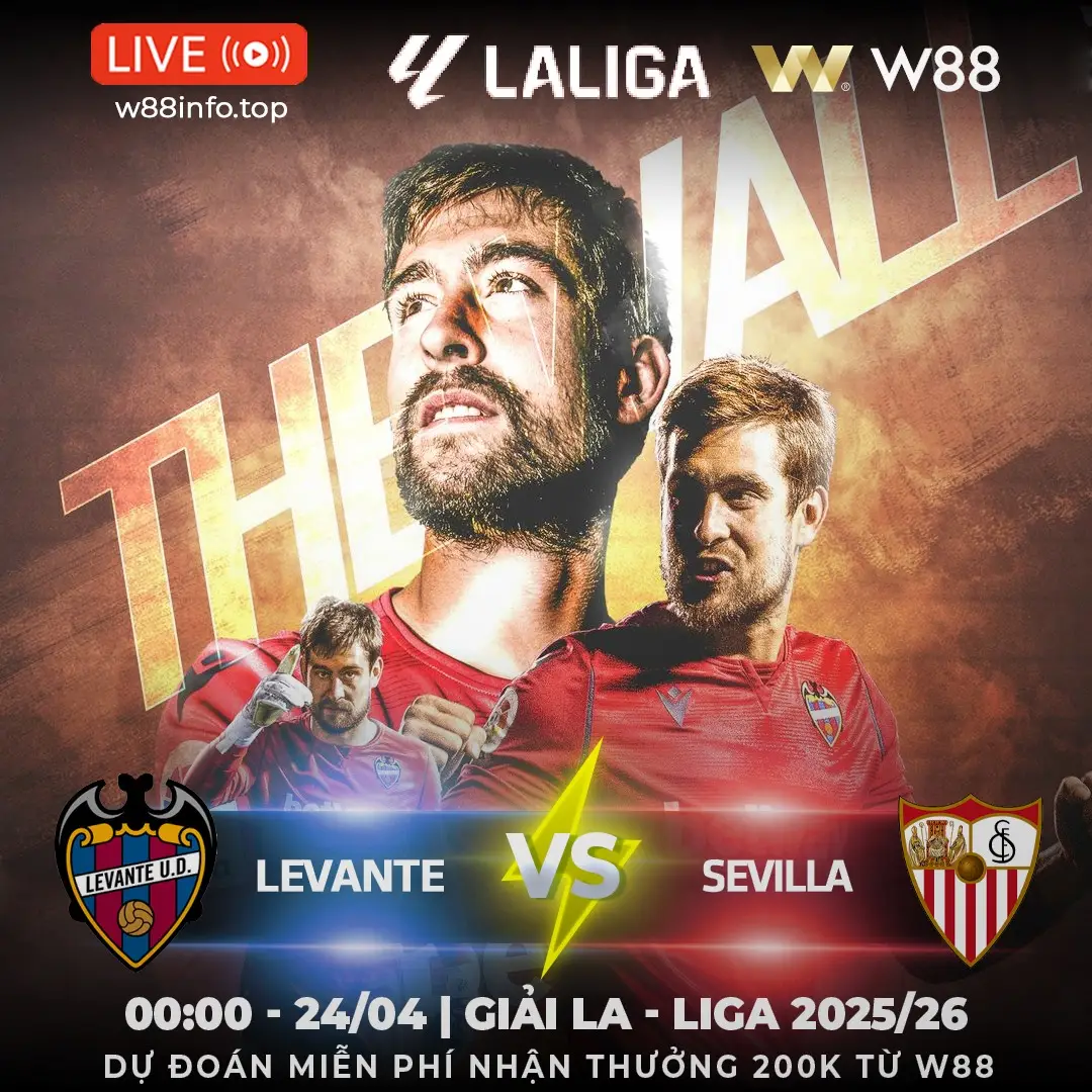 You are currently viewing [W88 – MINIGAME] LEVANTE – SEVILLA | QUYẾT TÂM CAO NHẤT