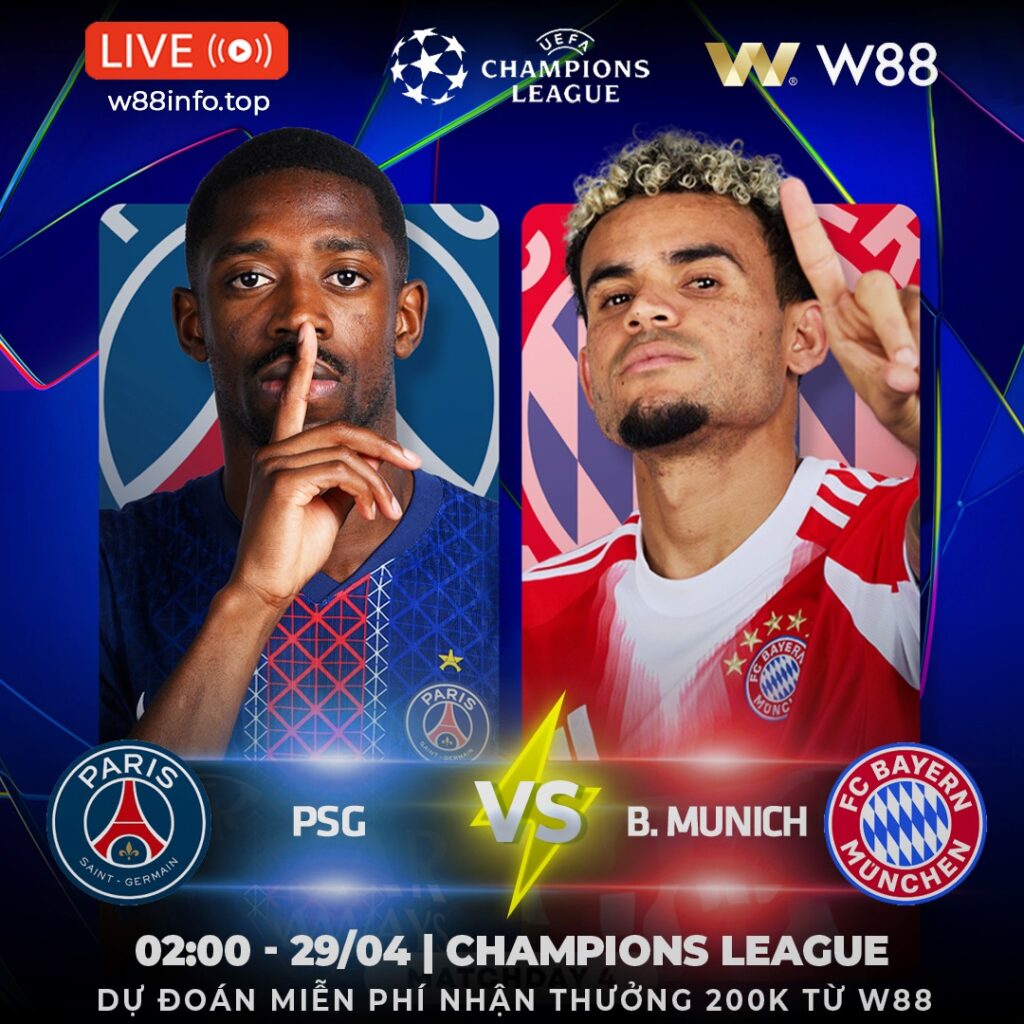 [W88 – MINIGAME] PSG – BAYERN MUNICH | CHUNG KẾT SỚM TẠI PARIS