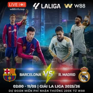 Read more about the article [W88 – MINIGAME] BARCELONA – REAL MADRID | THẮNG ĐỂ VÔ ĐỊCH