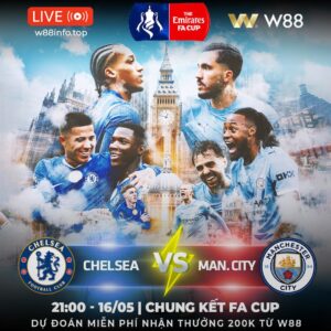Read more about the article [W88 – MINIGAME] CHELSEA – MAN CITY | CHUNG KẾT RỰC LỬA