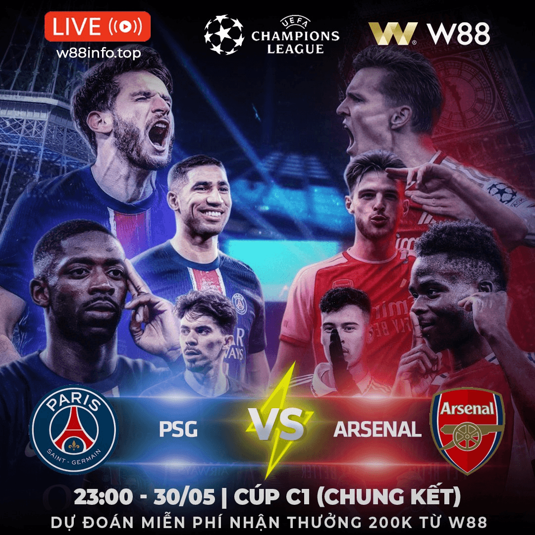 You are currently viewing [W88 – MINIGAME] PSG – ARSENAL | BÁ CHỦ CHÂU ÂU
