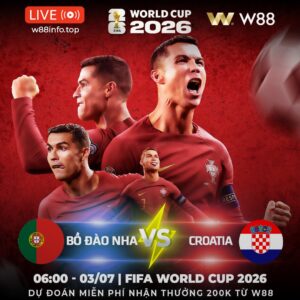 Read more about the article [W88 – MINIGAME] BỒ ĐÀO NHA – CROATIA | KHÔNG ĐƯỢC KHOAN NHƯỢNG