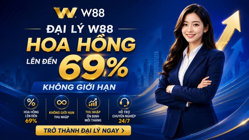 You are currently viewing ĐẠI LÝ W88 – HOA HỒNG LÊN ĐẾN 69%, CHỈ TỪ 15 THÀNH VIÊN HOẠT ĐỘNG
