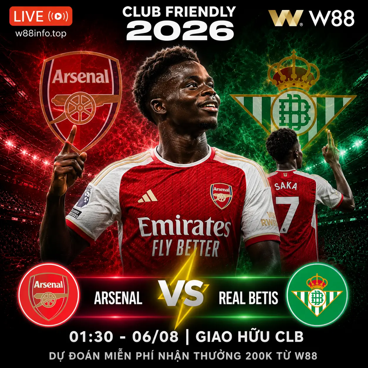 You are currently viewing [W88 – MINIGAME] ARSENAL – REAL BETIS | VỊ THẾ NHÀ VUA
