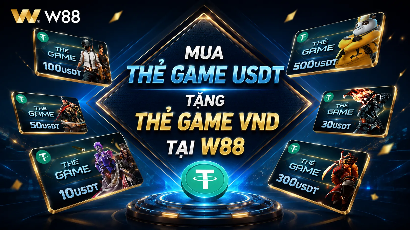 You are currently viewing MUA THẺ GAME USDT NHẬN NGAY THẺ GAME VND TẠI W88