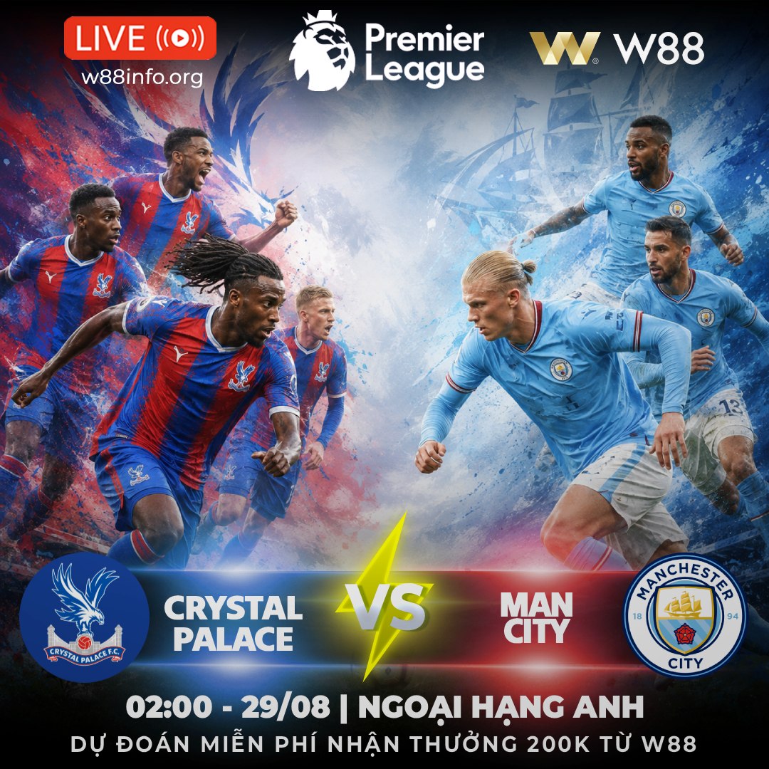 You are currently viewing [W88 – MINIGAME] CRYSTAL PALACE – MAN CITY | DIỆT ĐẠI BÀNG TẬN HANG