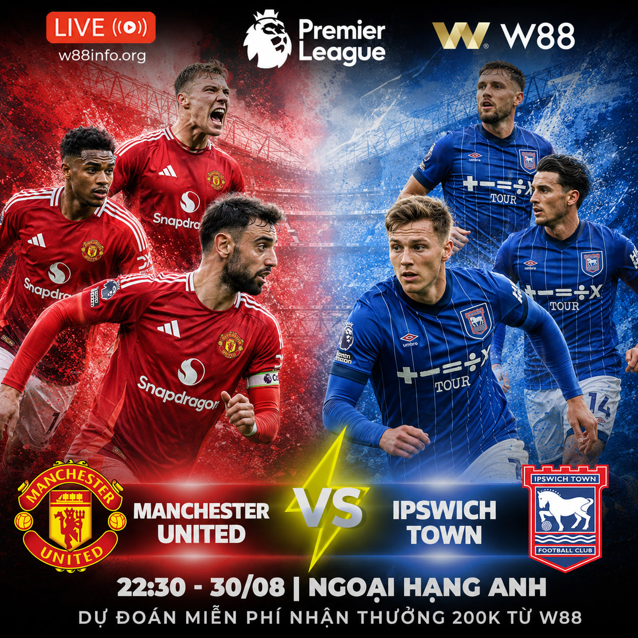 You are currently viewing [W88 – MINIGAME] MANCHESTER UNITED – IPSWICH TOWN | QUỶ ĐỎ KHẲNG ĐỊNH SỨC MẠNH