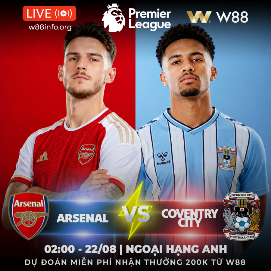 You are currently viewing [W88 – MINIGAME] ARSENAL – COVENTRY CITY | PHÁO THỦ SẴN SÀNG KHAI HỎA