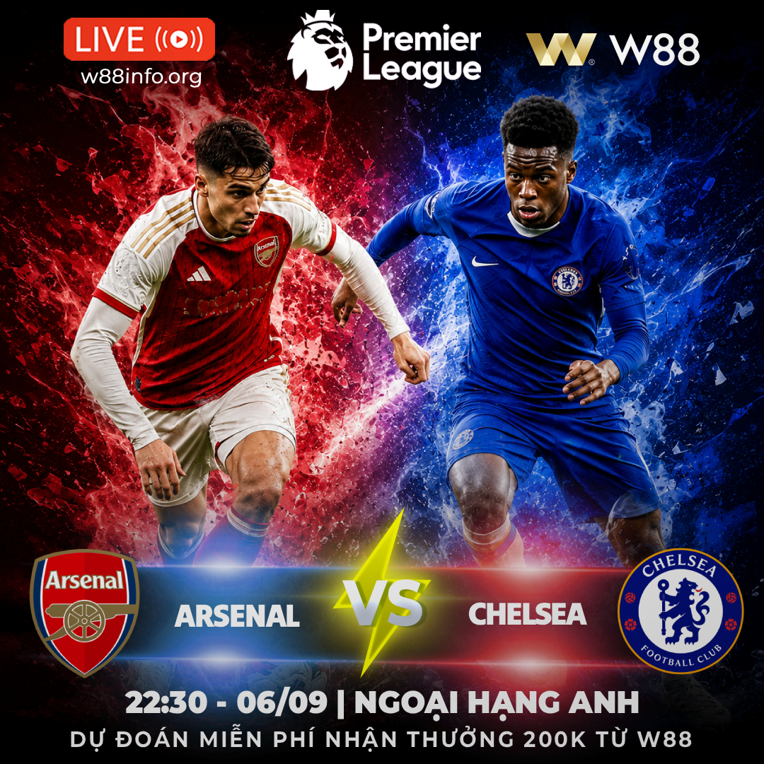 You are currently viewing [W88 – MINIGAME] ARSENAL – CHELSEA | ĐẠI CHIẾN RỰC LỬA