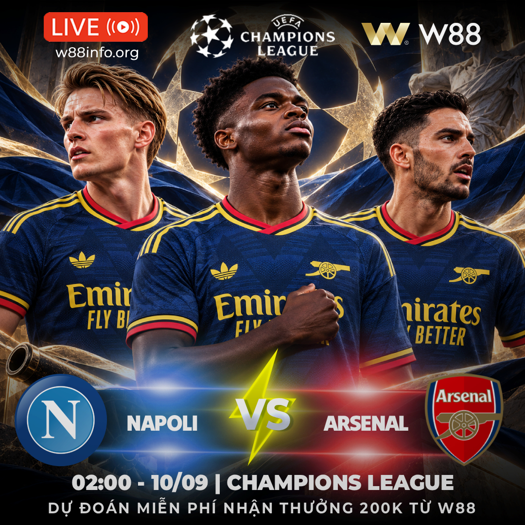You are currently viewing [W88 – MINIGAME] NAPOLI – ARSENAL | THÁCH THỨC PHÁO THỦ