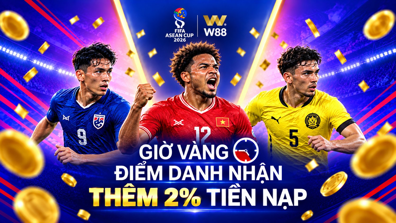 You are currently viewing GIỜ VÀNG ĐIỂM DANH – NHẬN THÊM 2% TIỀN NẠP TẠI FIFA ASEAN CUP 2026