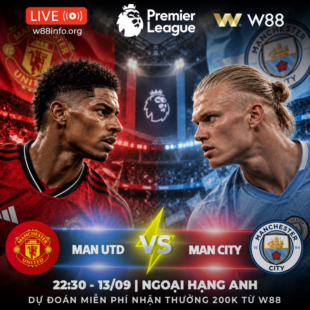 You are currently viewing [W88 – MINIGAME] MAN UTD – MAN CITY | THÀNH MAN MÀU GÌ?