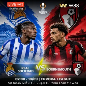 Read more about the article [W88 – MINIGAME] REAL SOCIEDAD – BOURNEMOUTH | MÀN SO TÀI ĐÁNG CHỜ ĐỢI  
