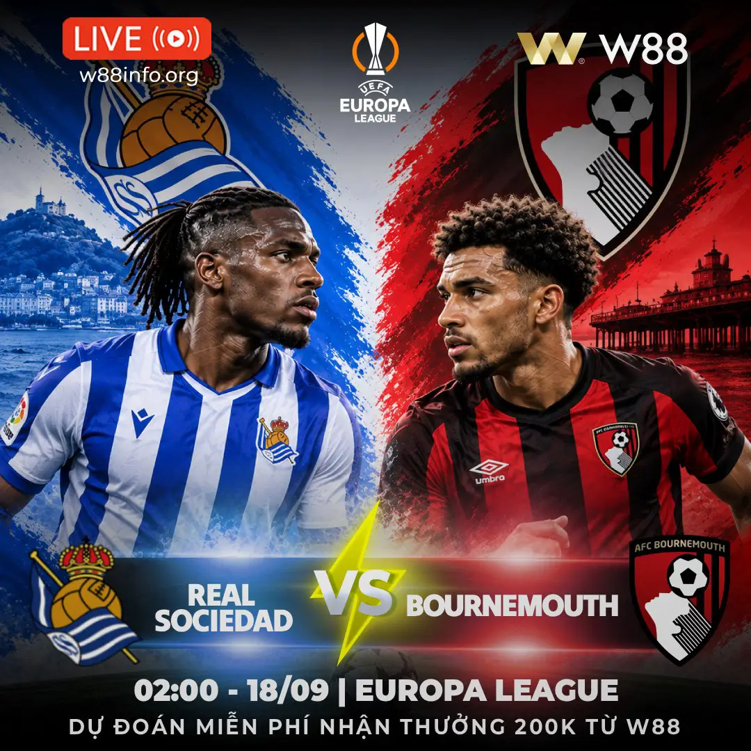 You are currently viewing [W88 – MINIGAME] REAL SOCIEDAD – BOURNEMOUTH | MÀN SO TÀI ĐÁNG CHỜ ĐỢI  